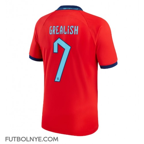 Camiseta Inglaterra Jack Grealish #7 Visitante Equipación Mundial 2022 manga corta